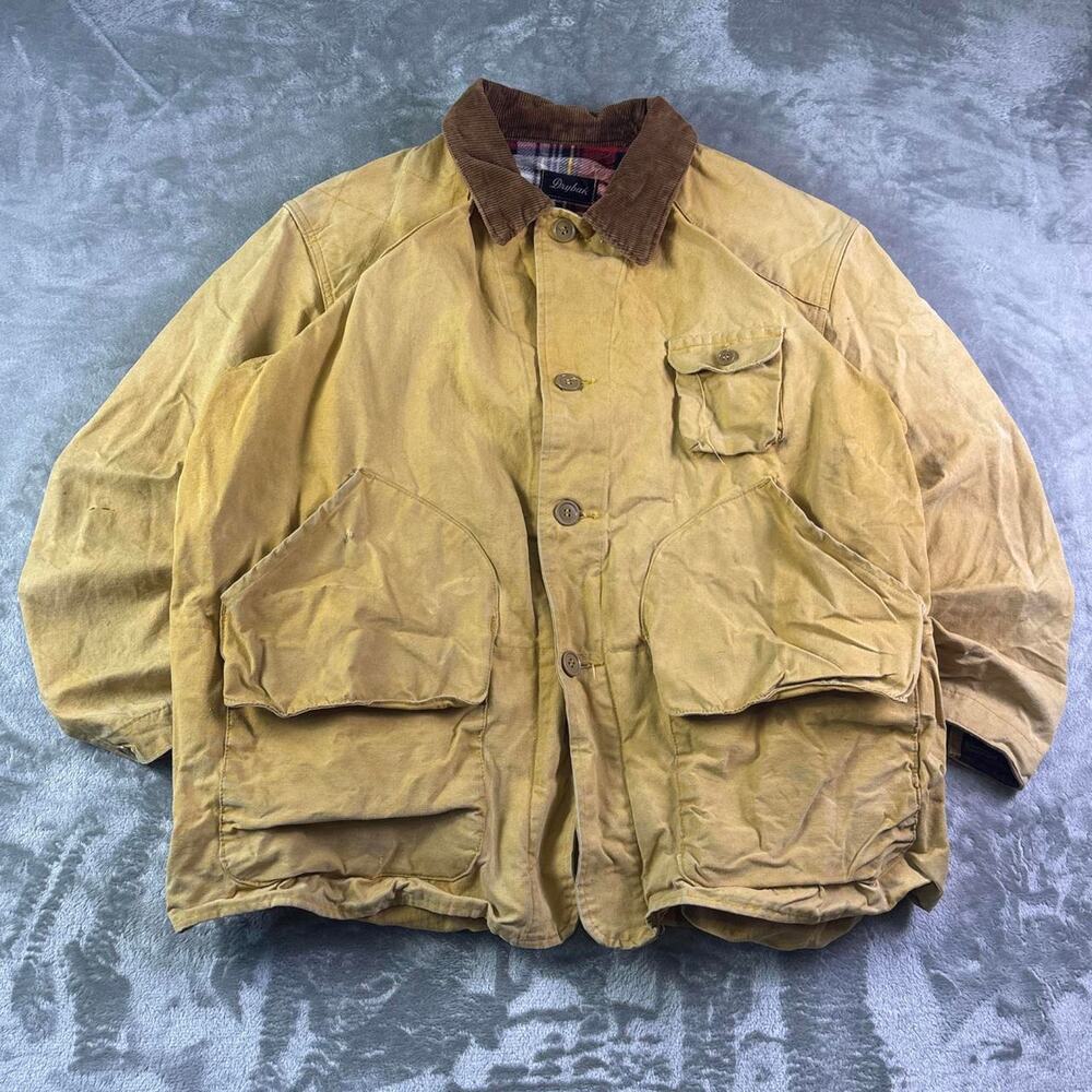VTG 40’s-50’s Drybak Hunting Field Canvas Flannel Lined Utility Jacket Size XL